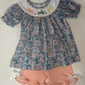 Smocked Floral Easter Set